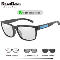 desoldelos driving selection rectangle photochromic polarized men sunglasses women car driving safe polarizing male sun glasses