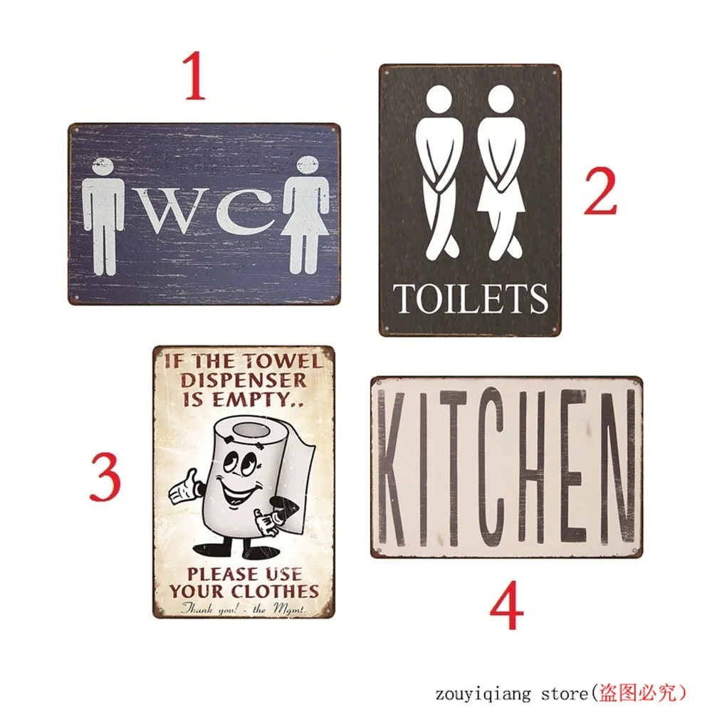 Туалет/кухня забавная металлическая картина бар паб кафе гостиница искусство на