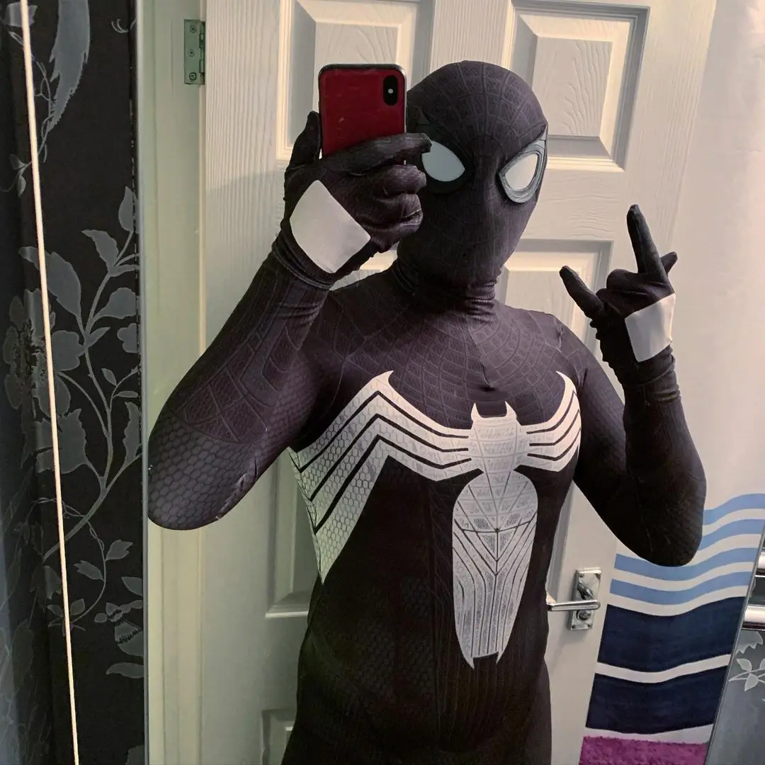 Костюм супергероя Symbiote косплей костюм на Хэллоуин полноразмерный комбинезон