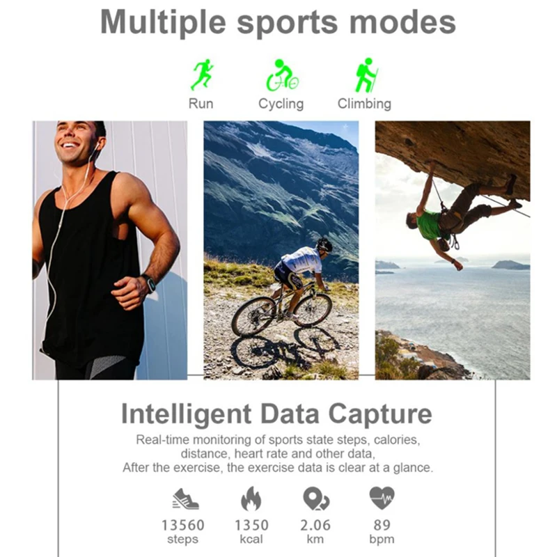 T1 смарт-браслет цветной экран Смарт-браслет для мужчин и женщин фитнес-трекер