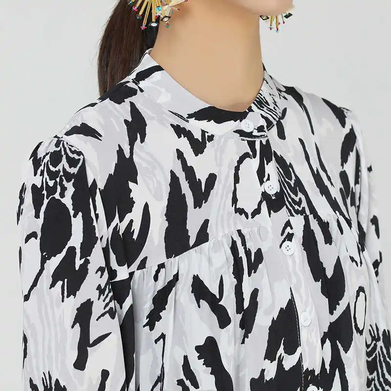 

Size dark wind design color leopard cake skirt long sleeve dress large size fat mm