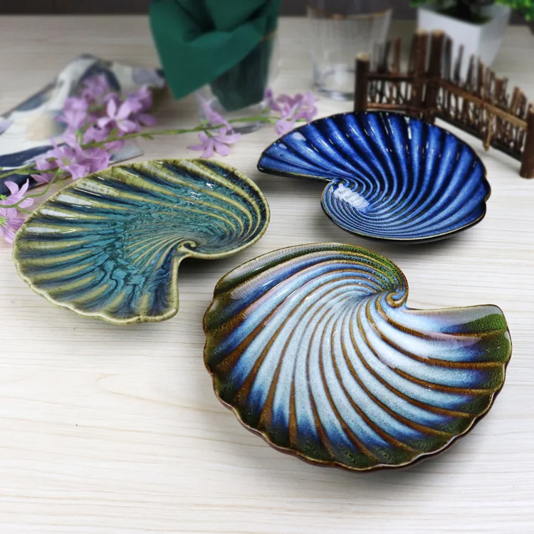 

Creative ceramic plate kiln restaurant special tableware personality shell conch