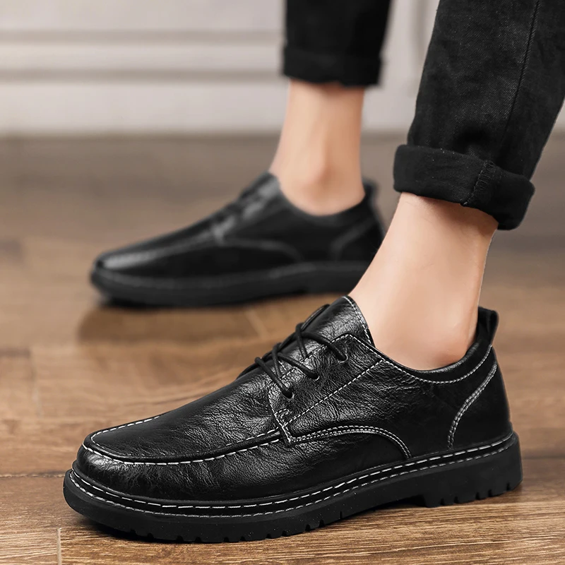 

Мужская деловая обувь, осенняя мужская классическая кожаная обувь на шнуровке, мужская деловая обувь для мужчин