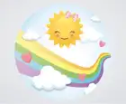 Радужный солнце день рождения Круглый тканевый фон баннеры фотография на заказ новорожденный 1 год фон стенд Декор Вечерние
