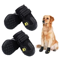 dog snow boots and 2 adjustable reflective buckle straps waterproof nonslip dog shoes washable dog booties wo