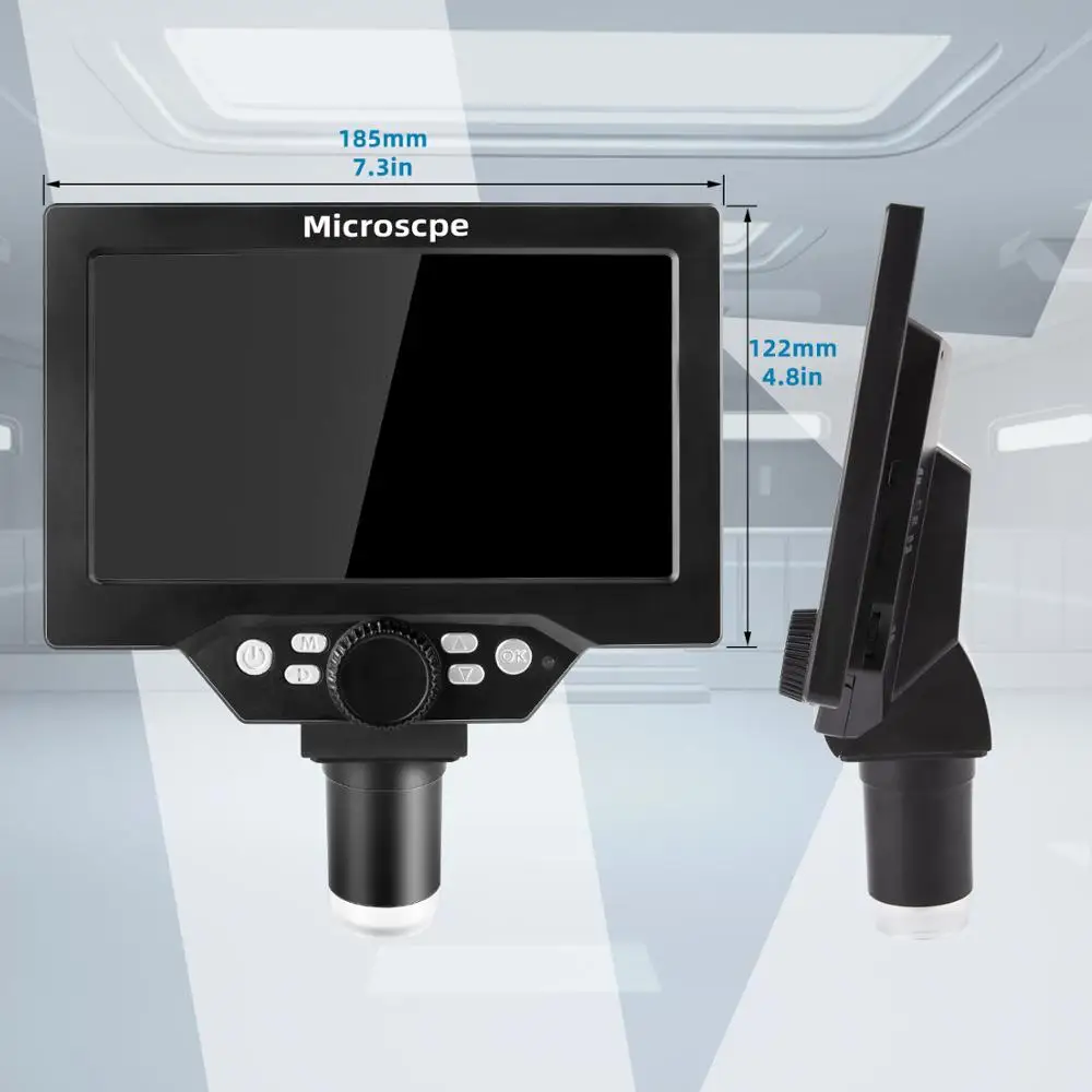 Микроскоп Цифровой паяльный электронный с 7-дюймовым ЖК-дисплеем HD и встроенным