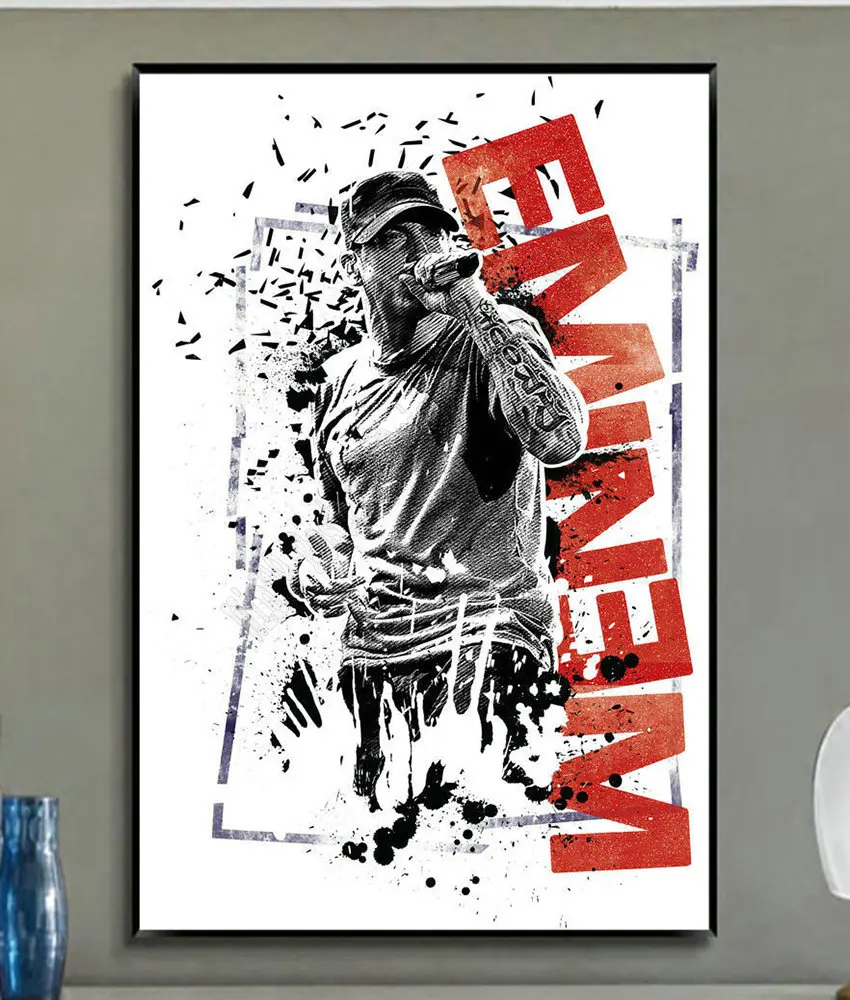 W326 Эминем Американский хип хоп Рэп певица звезда модная красивая мода шелковые