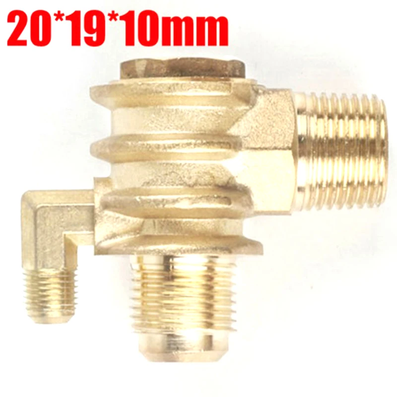 

3-Port Check Valves One Way Male-Threaded Workshop Air Compressor 20*19*10mm