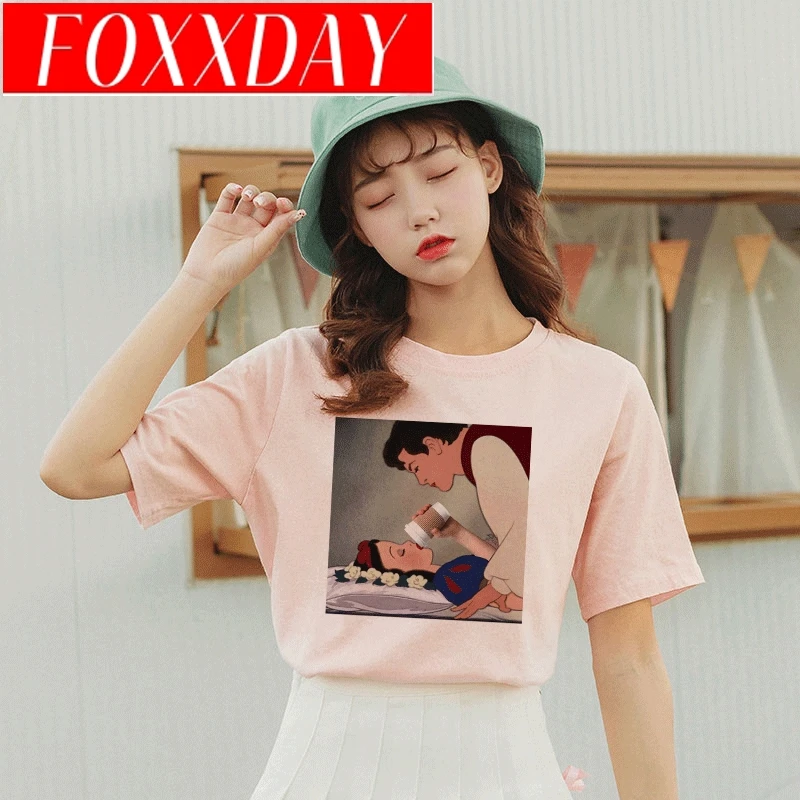 Женская футболка в стиле Харадзюку с круглым вырезом и принтом панк Повседневная