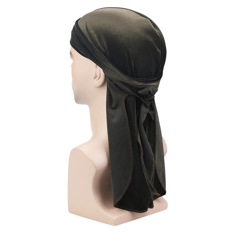 Мужская бархатная бандана Durag дышащая шелковистая атласная в стиле хип хоп с