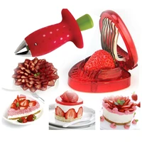 kitchen accessories strawberry slicer cutter strawberry corer strawberry huller leaf stem remover cake decorating tool