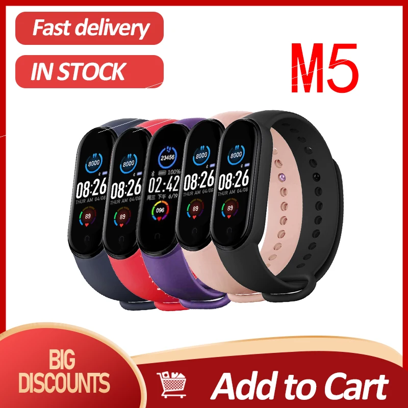 M5 Smartband Smart Watch Wristband Health Heart Rate Monitor IP67 Waterproof Smarthwatch Blood Pressure Fitness Tracker | Спорт и