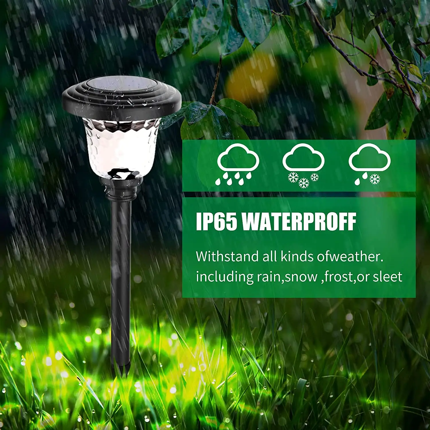 구매 태양광 LED 그라운드 통로 조명 야외 IP65 방수 정원 산책로 잔디 램프 콜드 화이트 자동 켜기 끄기, 4 개입