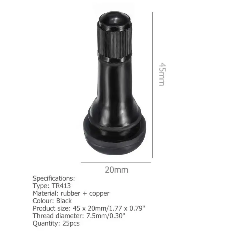 Бескамерные стержни ниппеля шины TR413 резиновые бескамерные для автомобиля