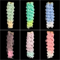 diy 13 bjd doll wigs gradient color high temperature fiber wavy wig doll accessories long curly hair for diy doll long curly he
