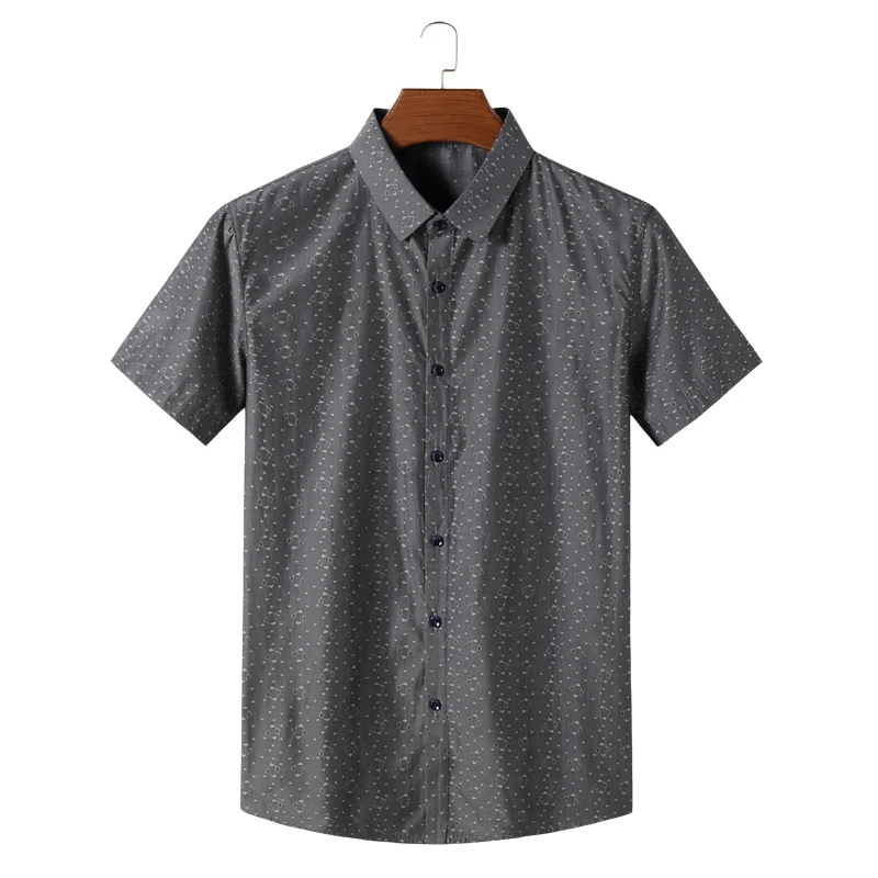 

2020 Summer Brand Men's Short Sleeve Print Leisure Shirt High Quality Single Breasted Loose Male Clothes Large Size 8XL 7XL 6XL