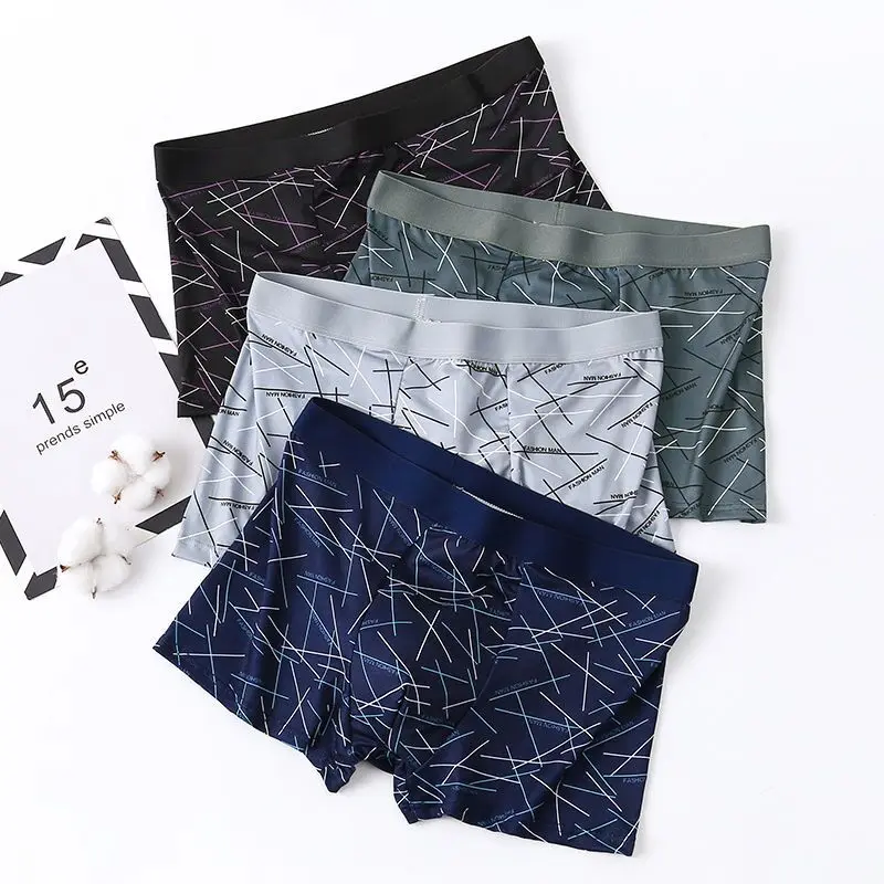 4/8pcs Man Boxer Shorts Male Underpants Comfortable Printed Boxers Sexy Men's Underwear Breathable Plus Size Boxer Shorts L-4XL