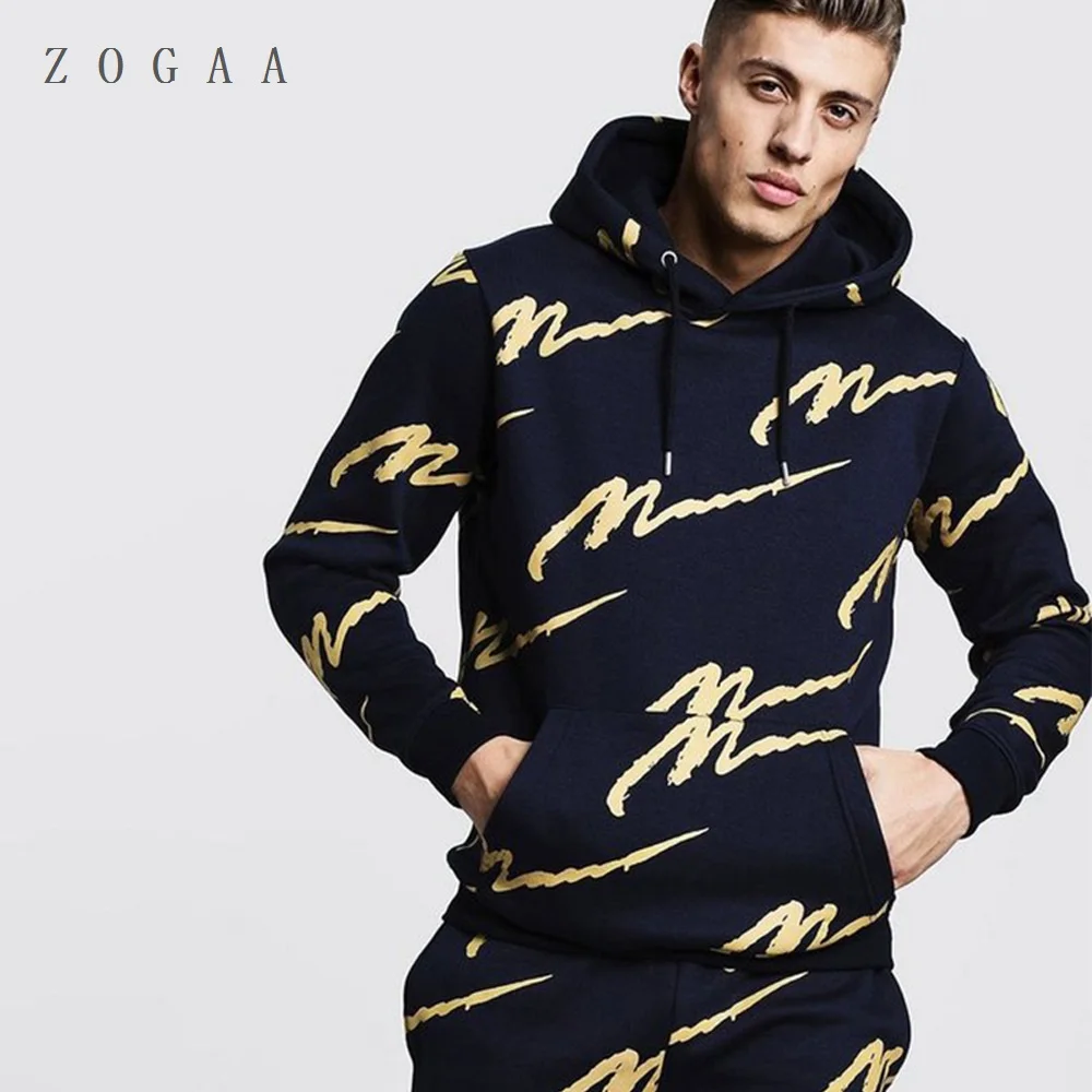 

ZOGAA Men Hoodies Suit Tracksuit Sweatshirt Suit Fleece Hoodie+Sweat Pants Jogging Homme Pullover Sporting Suit Male 2021 New