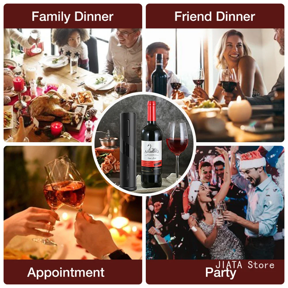 

Electric Wine Opener Rechargeable Automatic Corkscrew Creative Wine Bottle Opener with USB Charging Cable Suit for Home Use