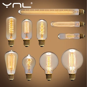 Винтажная лампа Эдисона E27 ST64 T10 T45 G80 G95 40W Подвесная лампа-канделябр 220V Светодиодный лампа накаливания веревочный держатель лампы E27