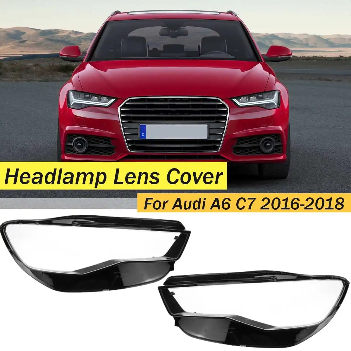 Передняя и правая фара крышка объектива колпаки для фар Audi A6 7 2016 2017 2018 прозрачные