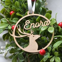 custom christmas tree bauble decoration for crafts and laser cut custom gift tags wooden ornament