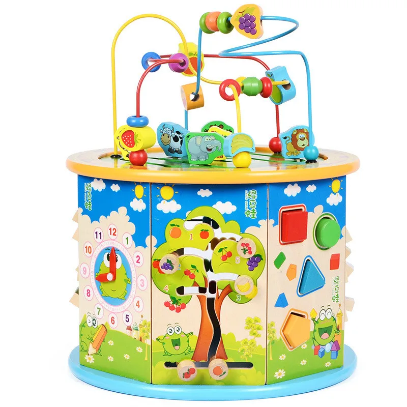 Детские Игрушки для раннего образования деревянные бочки головоломка восемь