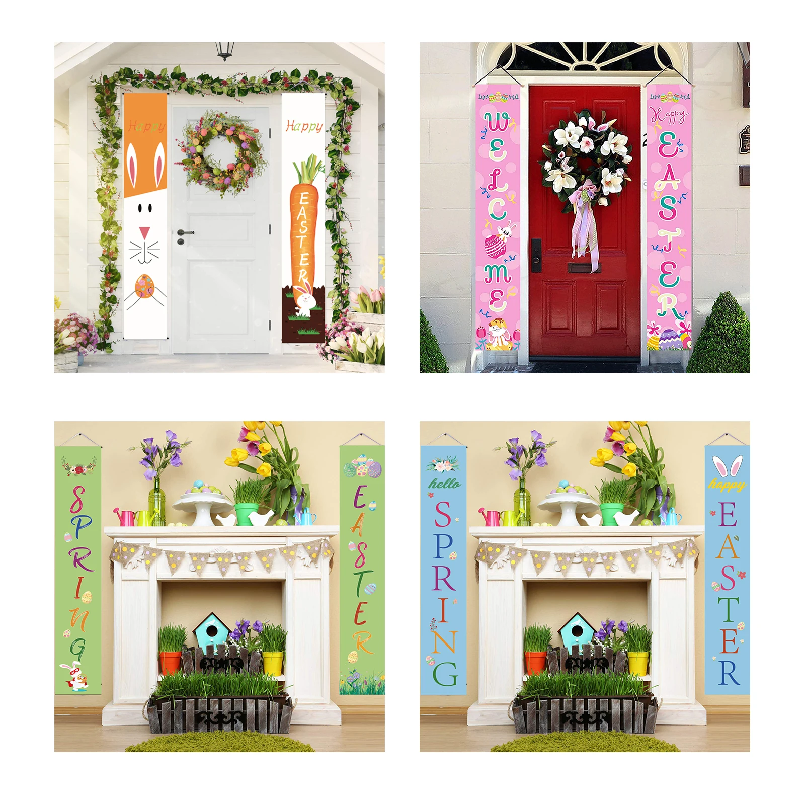 

Easter Banner Decoration Couplet Party Decoration Ornament Easter 30*180cm Winter 180 X 30 X 0.2cm Polyester Fabric Door Curtain