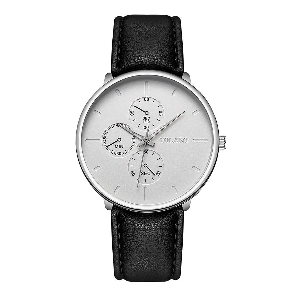 

2021 Minimalist Men's Fashion Watches Ultra Thin Black Brown Leather Belt Quartz Wrist Watch Men Business Watch Montre Homme