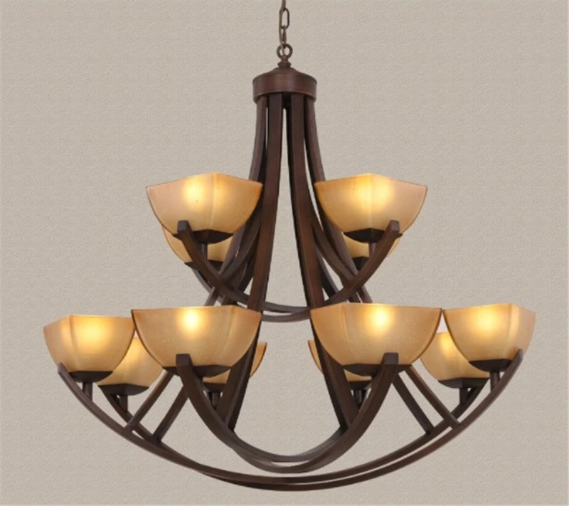 Деревенская люстра из кованого железа Европейский Американский ретро