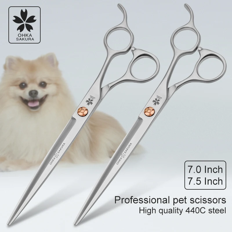 Pet comprehensive direct shear half sword type domestic 440C 7.0 7.5-inch Teddy dog beauty scissors