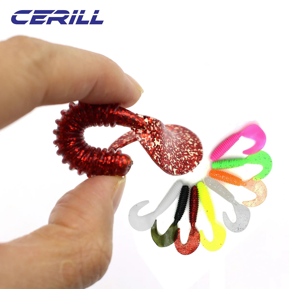 

Lot 30 Cerill Artificial Grub Soft Fishing Lure Bait 50 mm 60 mm 75 mm Jigging Wobbler Silicone Carp Bass Maggot Bionic Swimbait