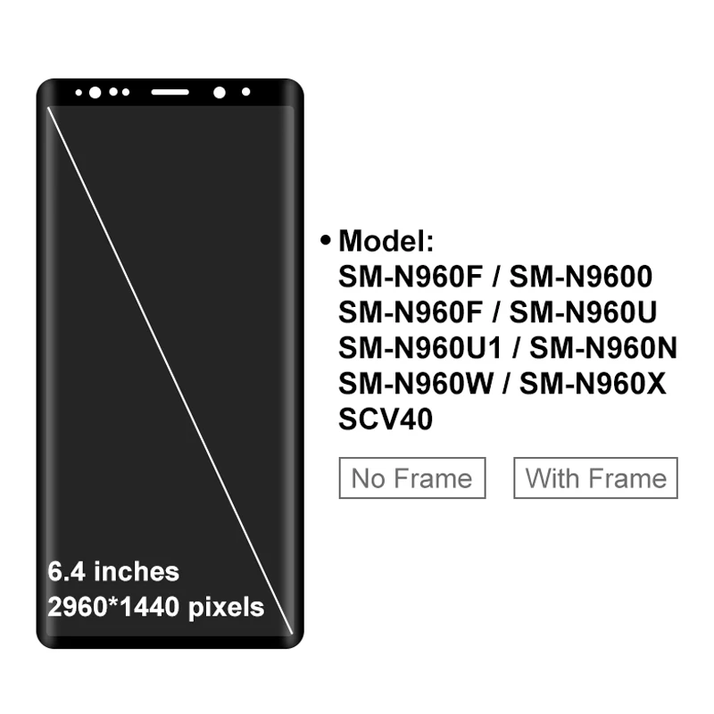 Дисплейный модуль для SAMSUNG Galaxy Note 9 6 4 дюйма AMOLED с рамкой/без рамки | Мобильные