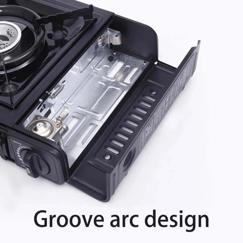 

Camping Portable Gas Stove Black Stainless Steel Outdoor Cooking Burner for Weekend Camping Trips Table Top Cooking Barbecue