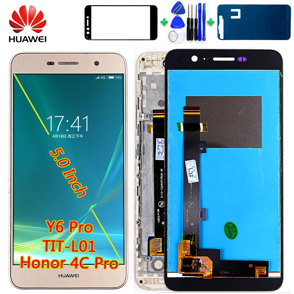 Huawei 5,0 дюймов ЖК-дисплей для huawei honor 4c pro TIT-L01 сенсорный экран дигитайзер Сенсорное стекло в сборе с рамкой бесплатные инструменты