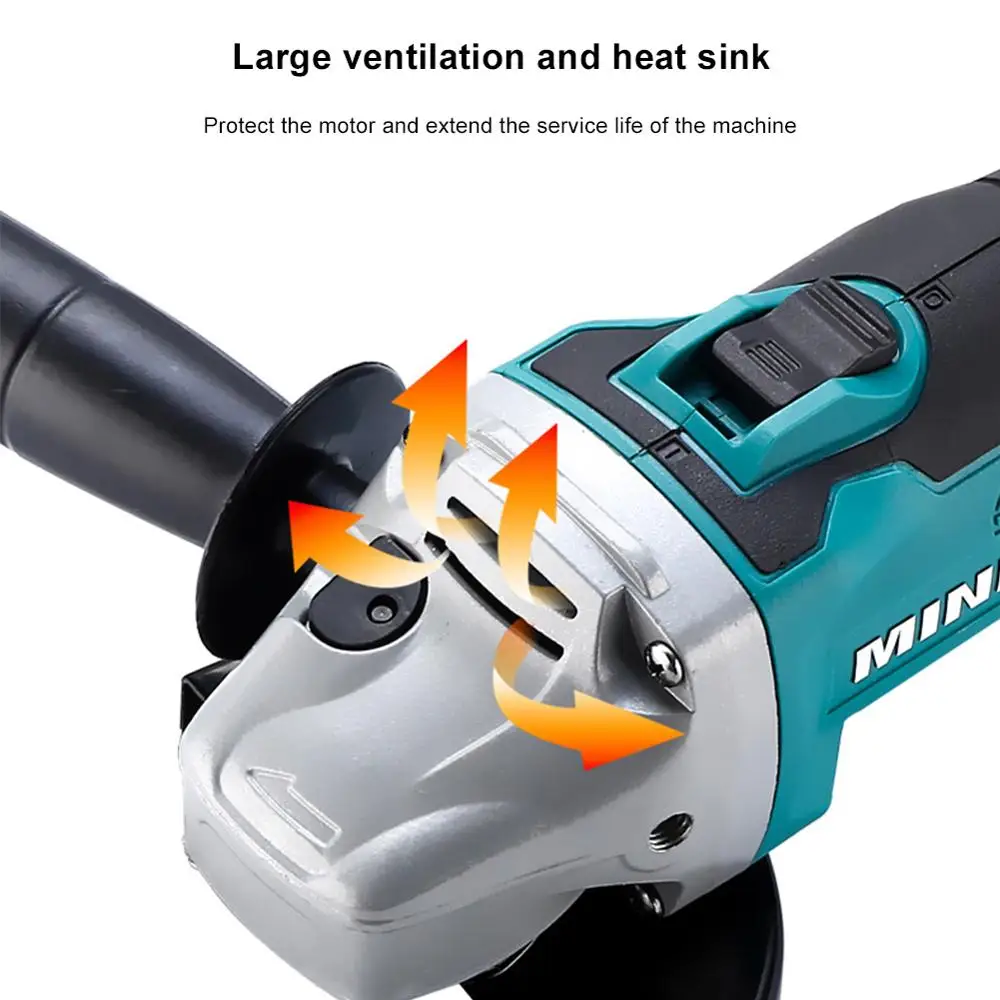 Беспроводная ударная шлифовальная машина бесщеточный угловой полировщик 100/125 мм
