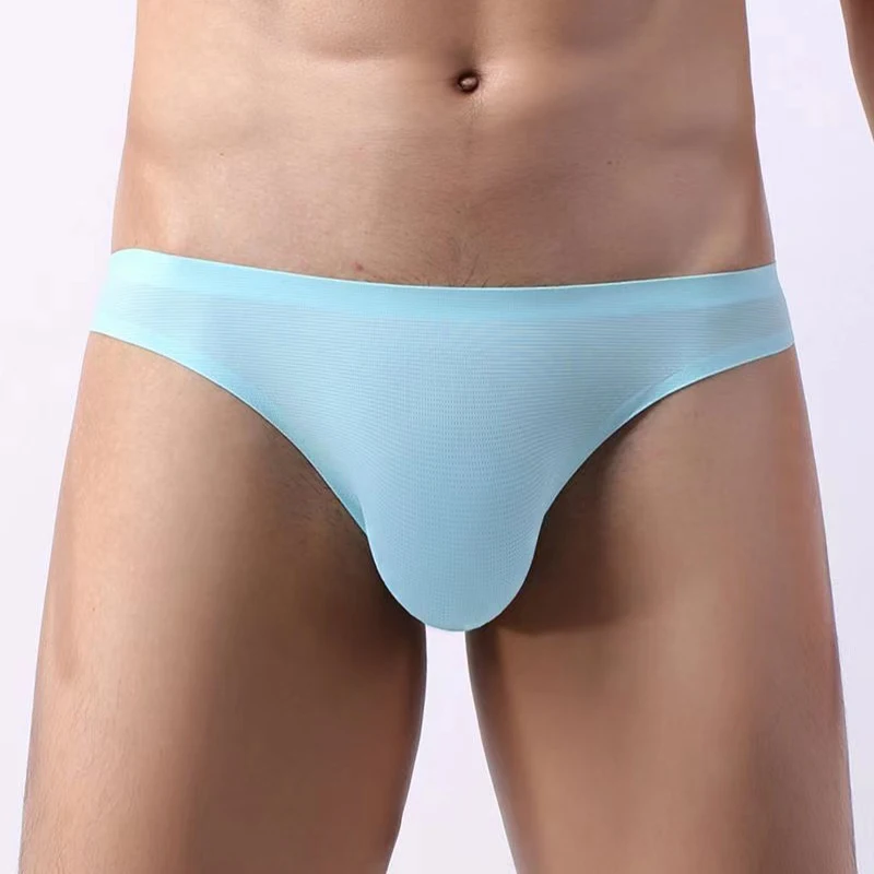 

3pcs Men's Underwear XG18 Men's Seamless Ice Silk Triangle Mesh Low Waist Sexy Exotic Direct Sales Hot Sale