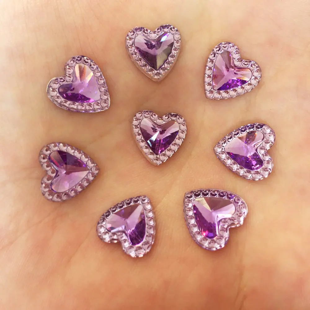 Классические DIY 120 шт. 12 мм сердца из смолы Стразы с плоским основанием Свадебные