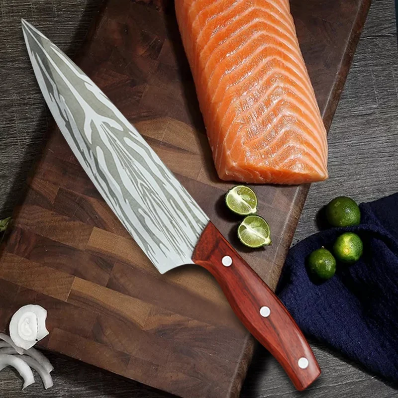 8-дюймовый японский шеф-повар нож для тонкой нарезки Филейный Нож рыбы из
