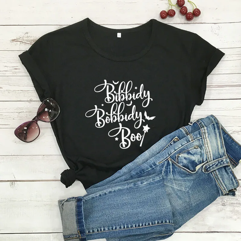 Bibbidy Bobbidy Boo Новое поступление женская летняя забавная футболка из 100% хлопка