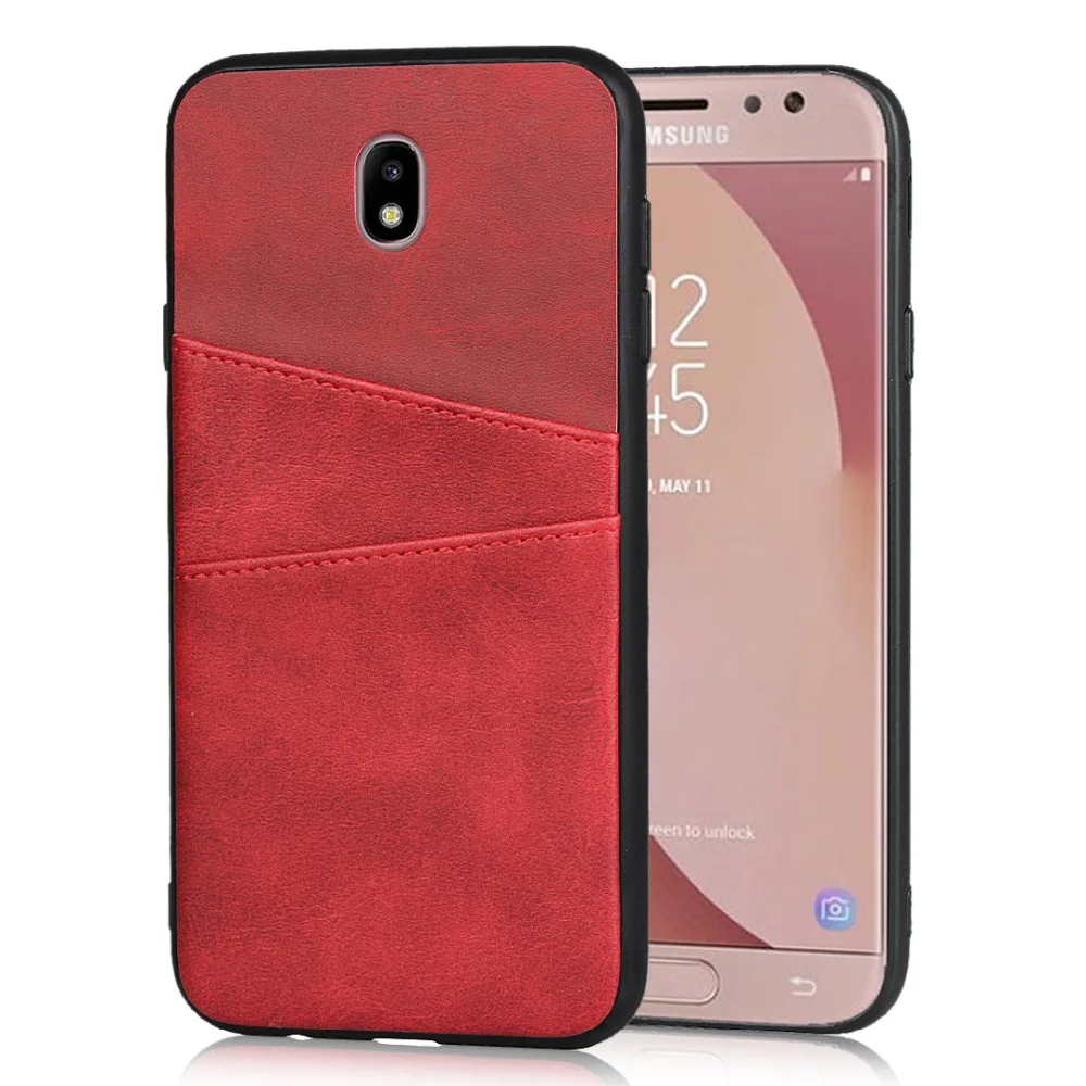 Чехол для мобильного телефона для Samsung Galaxy J3 кожаный силиконовый ударопрочный чехол с карманом для карт