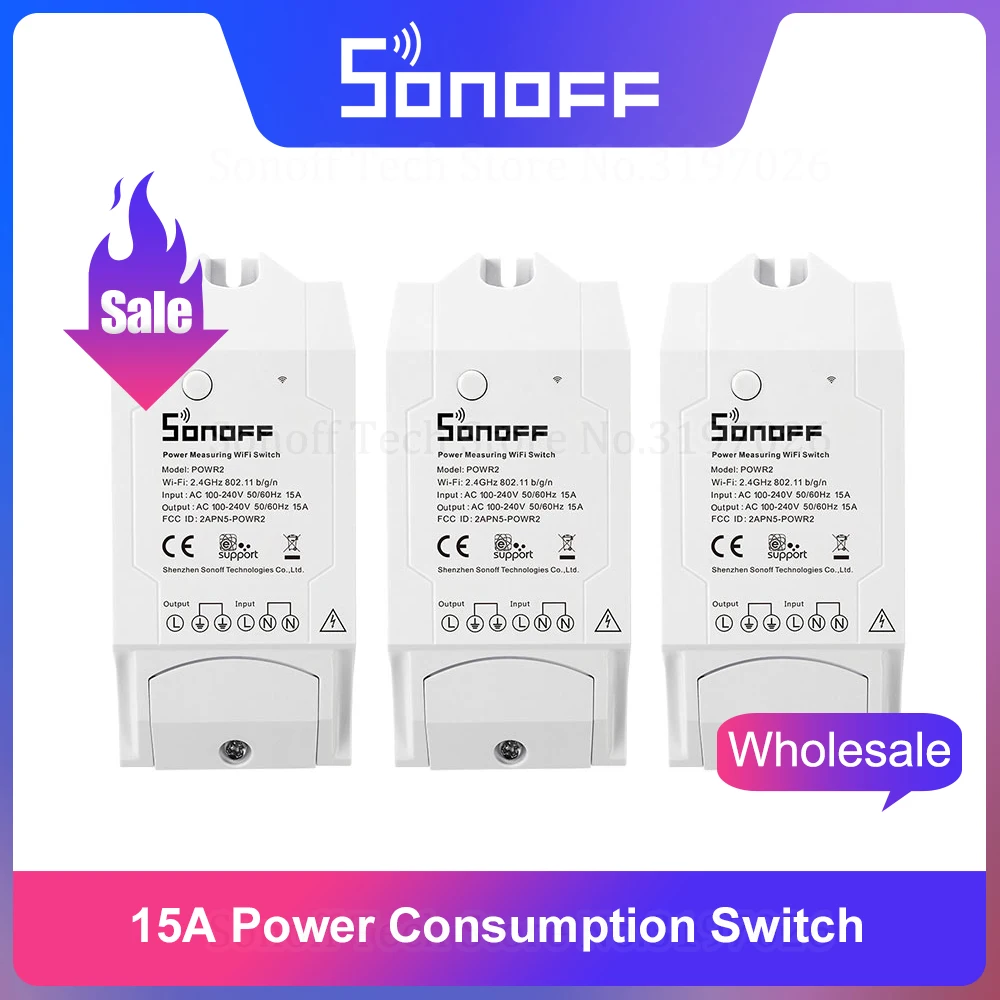 Умный выключатель Itead Sonoff POW R2 15 А с поддержкой Wi Fi|work|work work |