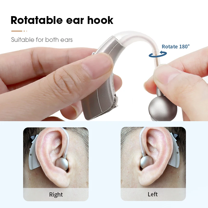 Беспроводное Цифровое шумоподавление невидимый слуховой аппарат 600 часов + Срок