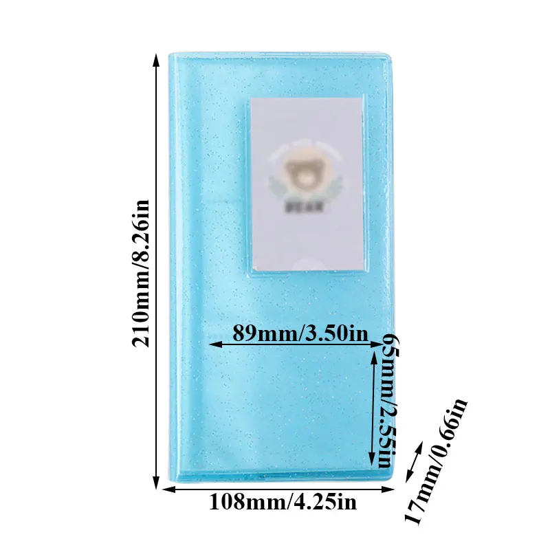 

3 Inch Mini Photo Album Simplicity Name Card INS Mini Plug-in Album PVC Portable Jelly Color Album for Mini Instax And Name Card