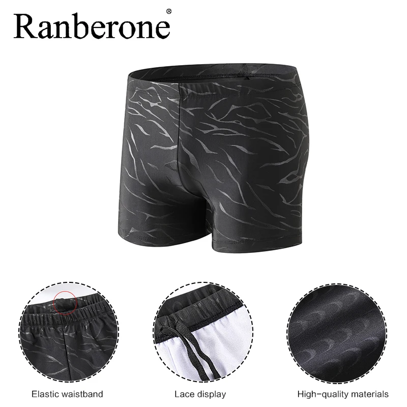 Ranberone Новая мужская одежда для плавания в полоску пляжные шорты мужские