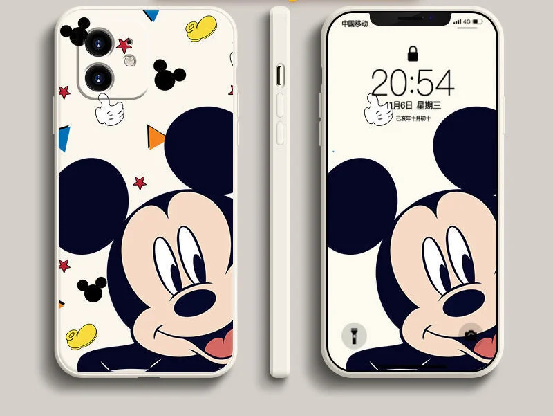 

Disney Mickey Minnie Cartoon Couples Mobile Phone Case for iPhone 13 13pro 13mini 13pro max Plus Cute Anti-fall Cellphone Shell