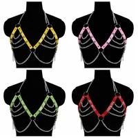 fashion goth leather body harness bra top chest waist belt witch gothic punk metal girl festival jewelry accessories