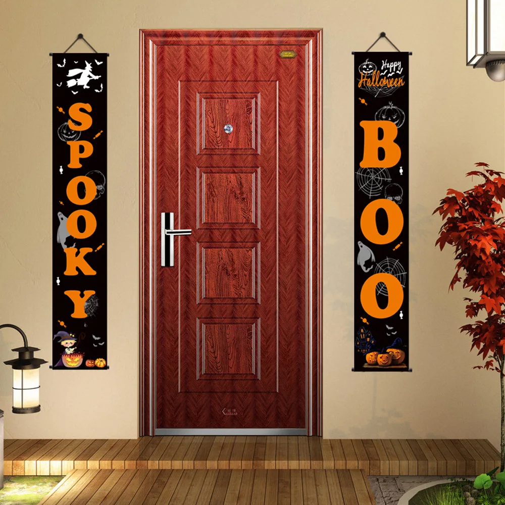 Декорации для Хэллоуина пары дверные флаги в виде тыквы флажки на Хэллоуин | Дом и