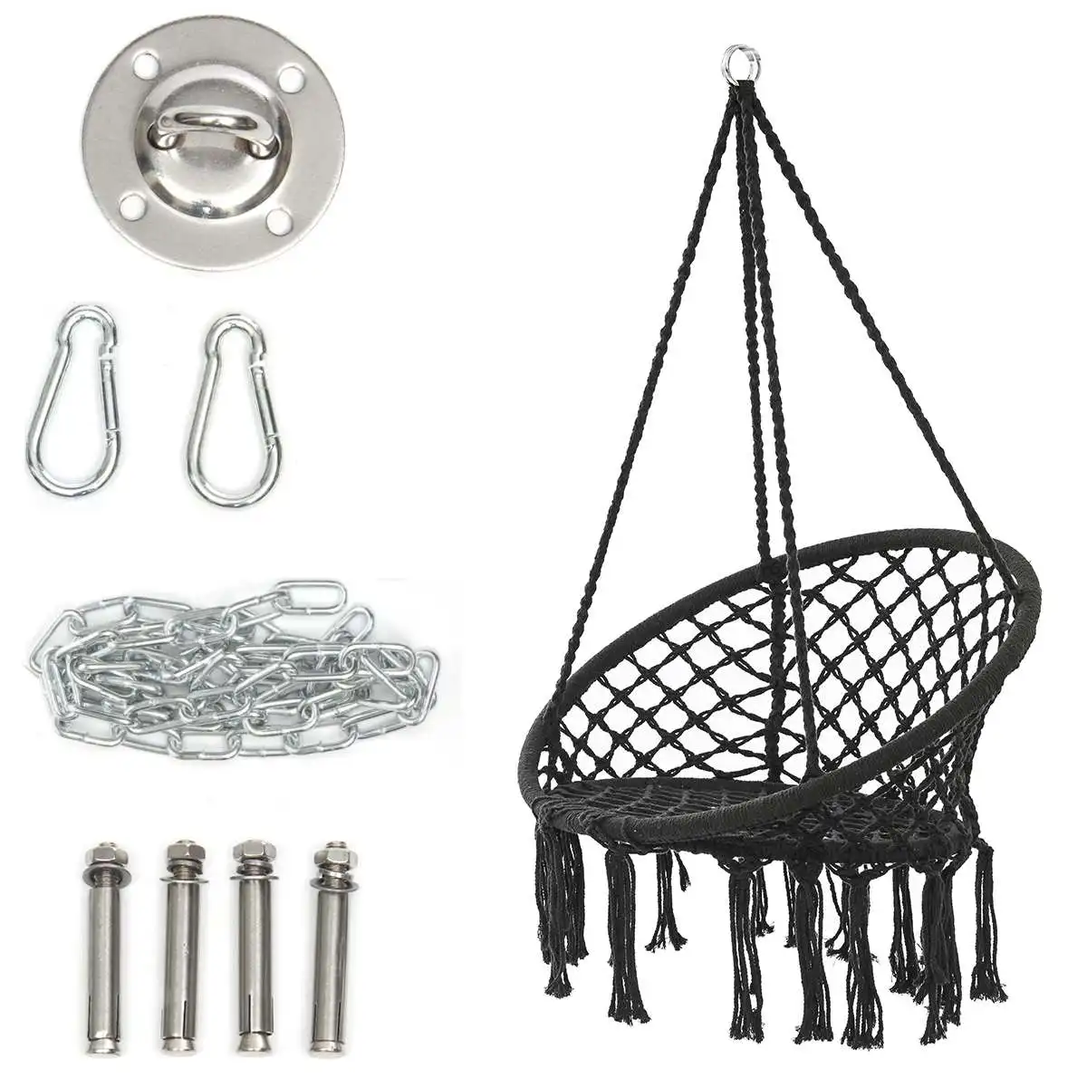 

Nordic Round Hammock Chair Outdoor Indoor Dormitory Bedroom Yard For Child Adult Swinging Hanging Single Safety Chair Hammock