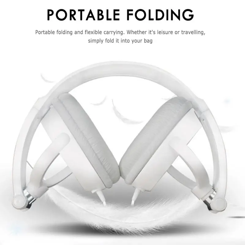 

New HD Sound Wired Headphones Over Ear Headsets Bass HiFi Sound Music Stereo Earphone Flexible Adjustable Headset Portable Audio